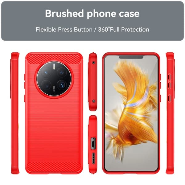 Carbon Flex Etui Huawei Mate 50 Pro - Rød Red
