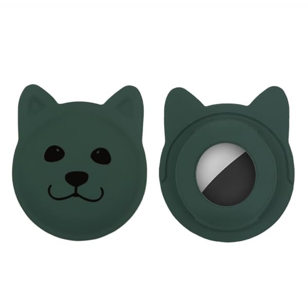 AirTags TPU-skydd med söt hunddesign - Mörkgrön Grön