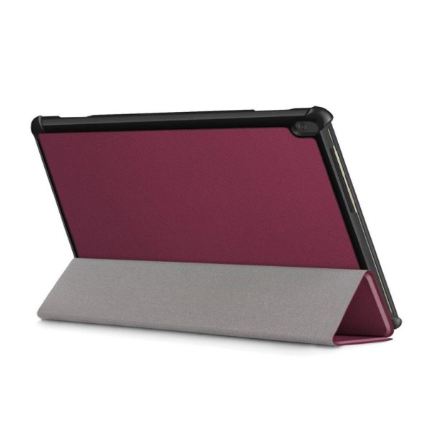 Lenovo Tab M10 tri-fold simple leather flip case - Wine Red Röd