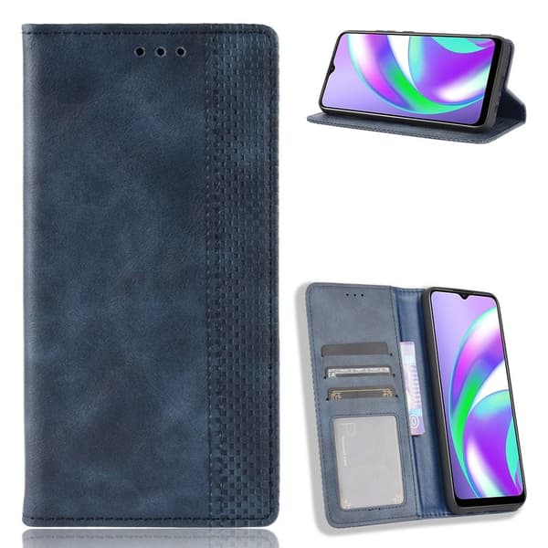 Bofink Vintage Oppo A15 Lær Etui - Blå Blue
