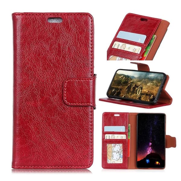 Samsung Xcover 4 Læder etui med tekstur - Rød Red