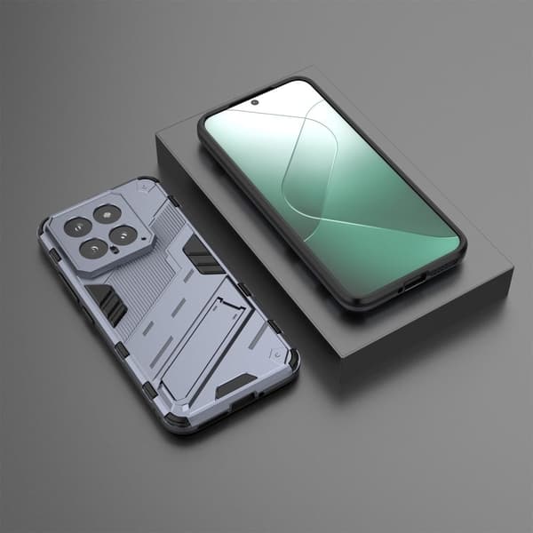 Støtsikkert hybriddeksel med et moderne preg for Xiaomi 14 - Blå Blue