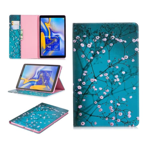 Samsung Galaxy Tab A 10.5 mönstrat flipfodral i läder - Träd Med Blommor multifärg