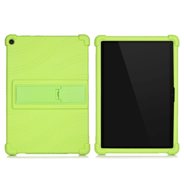 Lenovo Tab M10 FHD REL slide-out tyyliin kickstand silikonikotelo - Vihreä Green