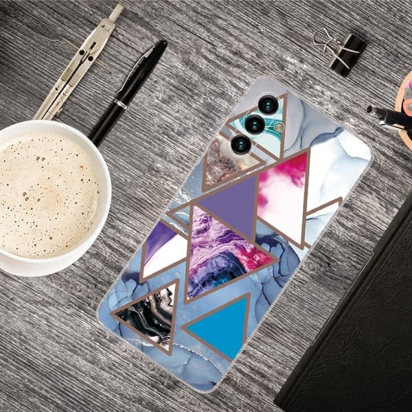Marmormotiv Samsung Galaxy A13 5G skal - Triangelmönster I Marmor multifärg