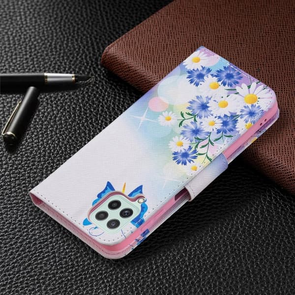 Wonderland Samsung Galaxy A22 4G Flippetui - Sommerfugl og Blomst Multicolor