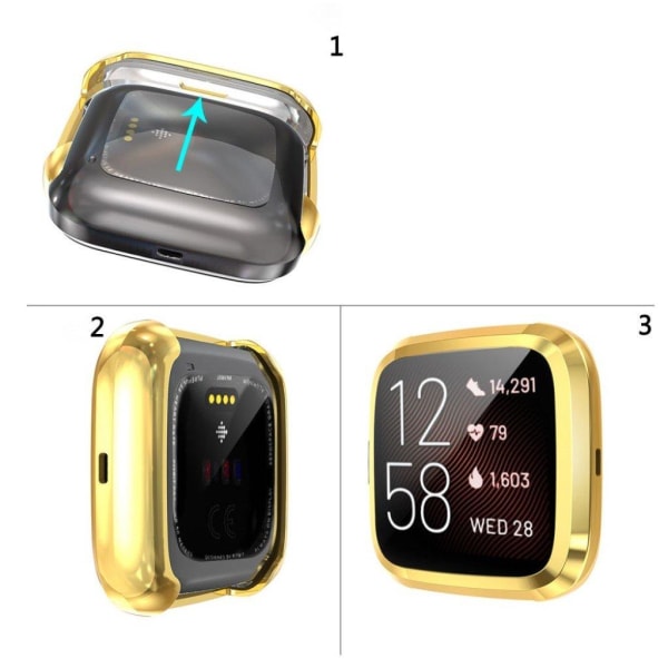 Fitbit Versa 2 galvanointikotelo - Kulta Gold