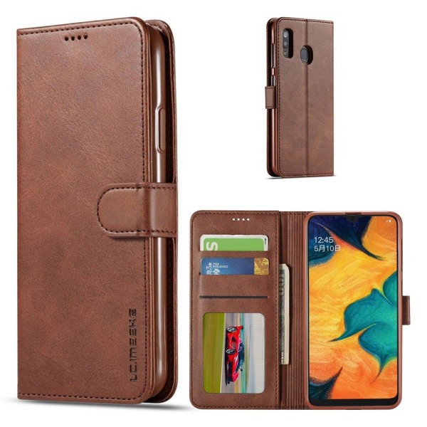 LC.IMEEKE Samsung Galaxy A40 Flip Etui - Kaffe Brown