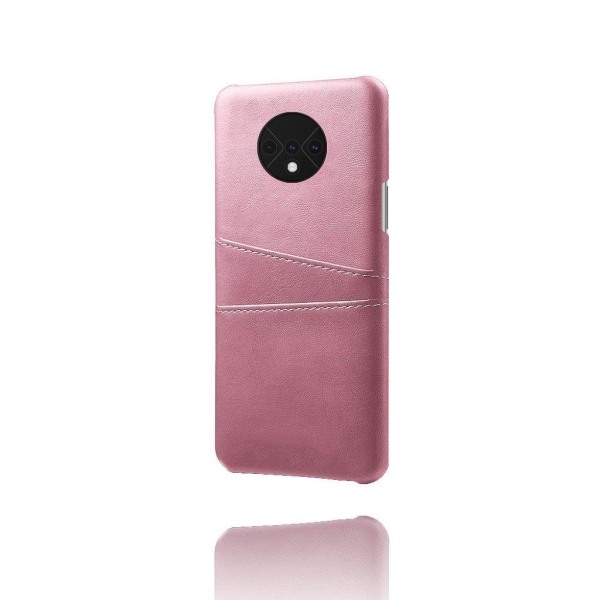 OnePlus 7T skal med korthållare - Rosa Rosa