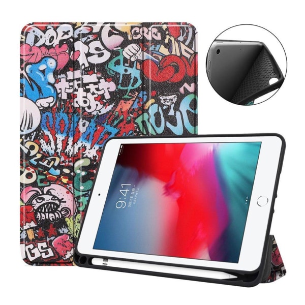 iPad Air (2019) tri-fold nahkainen  suojakotelo  - Graffiti Kuos Multicolor