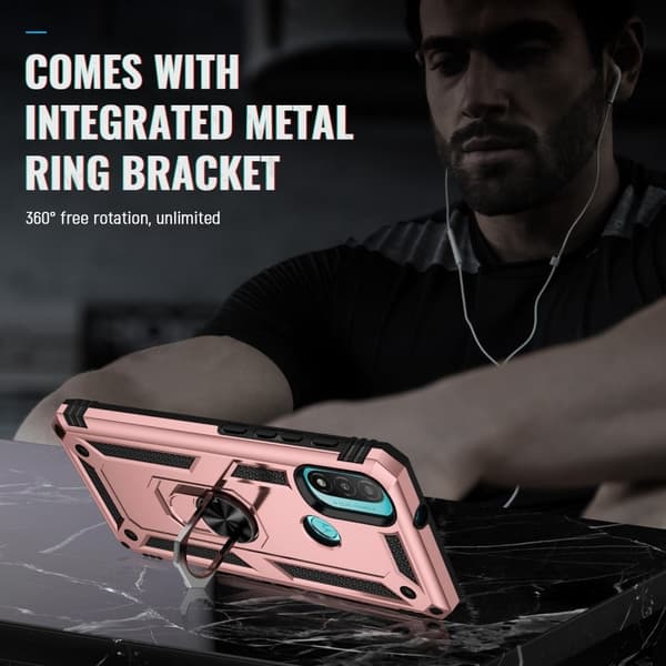 Ring Guard - Motorola Moto E20 - Ruusukulta Pink