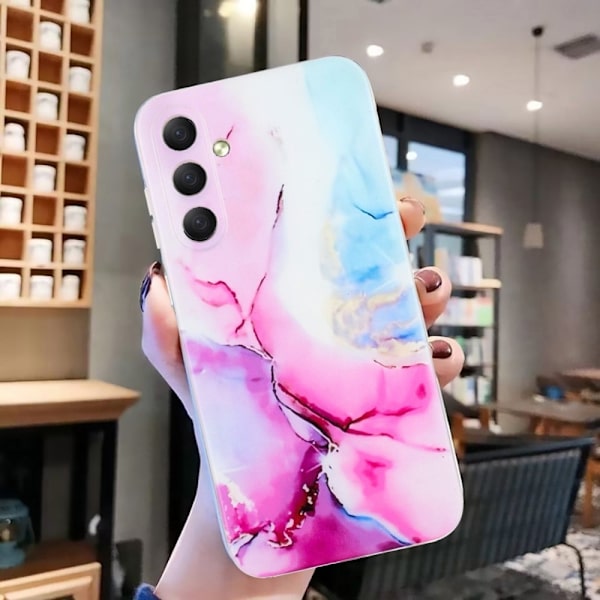 Marmordesign Samsung Galaxy A16 deksel - Rosa / Blå Pink
