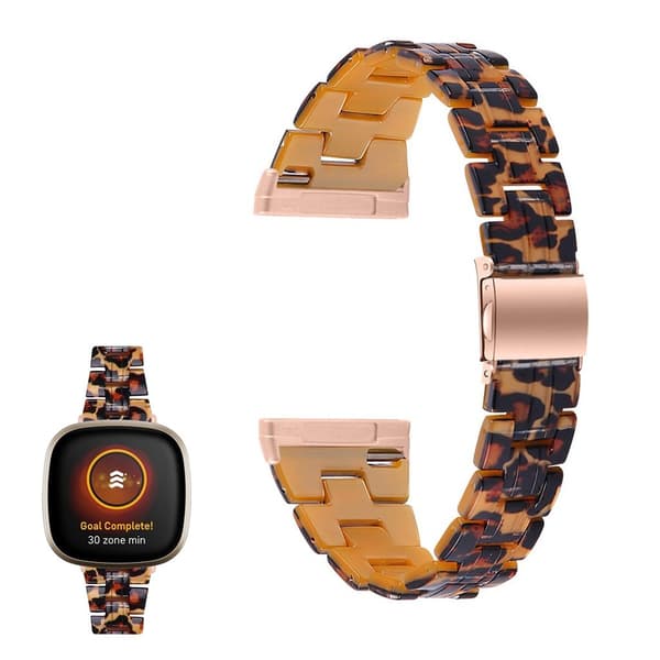 Fitbit Sense / Versa 3 hartsikellon ranneke - Leopardi Brown