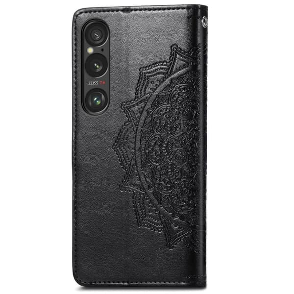 Mandala Sony Xperia 1 VI læderetui - Sort Black
