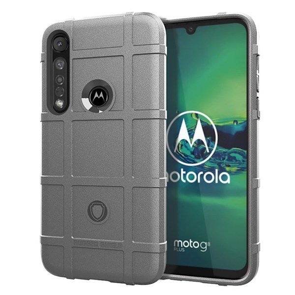 Rugged Shield kuoret - Motorola Moto G8 Plus - Harmaa Silver grey