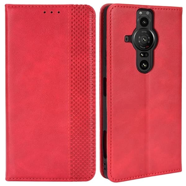 Bofink Vintage Sony Xperia Pro-I Læretui - Rød Red