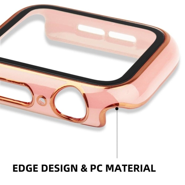 Apple Watch SE 2022 (44mm) cover and silicone cover with tempere Rosa