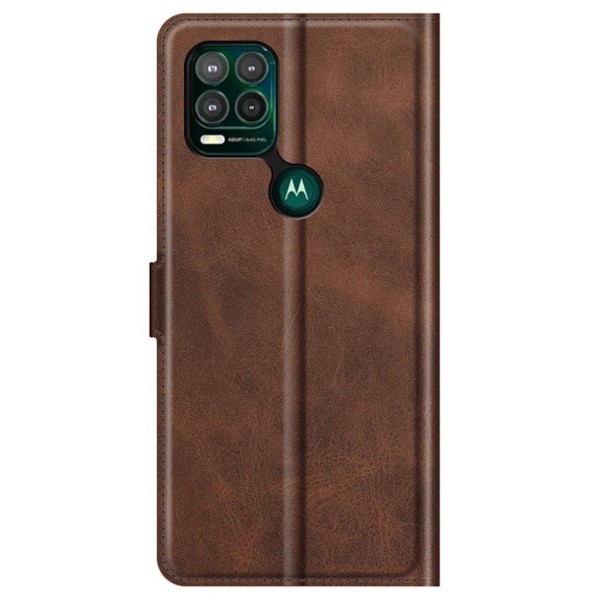 Hållbart konstläder Motorola Moto G Stylus 5G fodral med plånbok Brun