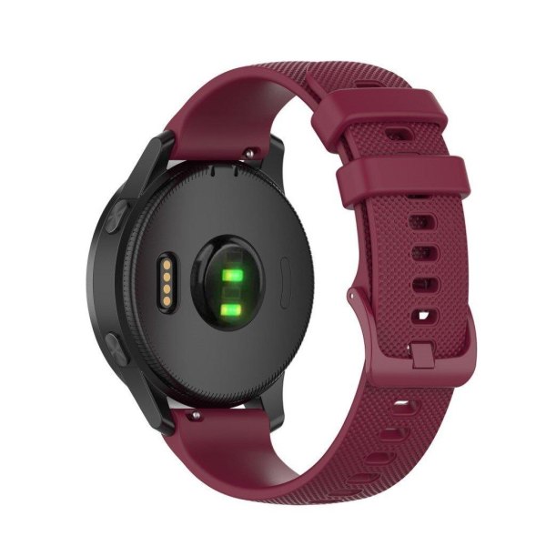 Garmin Vivoactive 4 grid texture silicone watch band - Wine Red Red