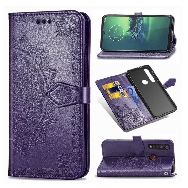 Mandala Motorola Moto G8 Plus etui - Lilla Purple