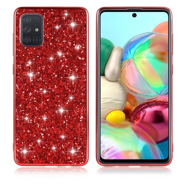 Glitter Samsung Galaxy S10 Lite kotelot - Punainen Red