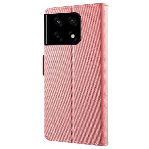 Phone Etui med Make-up Mirror og Slick Design til OnePlus 10 Pro - Rose Gull Pink