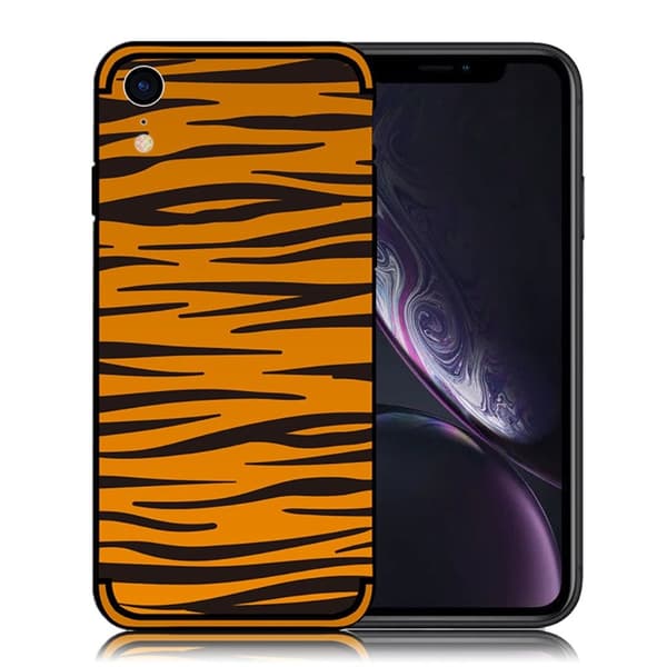 NXE iPhone Xr soft case med præget mønster - Brun Zebrastribe Brown