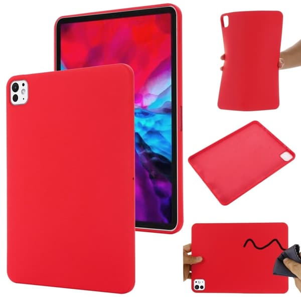 iPad Pro 11 (2024) Etui Flydende silikone ridsefast tablet cover - Rød Red