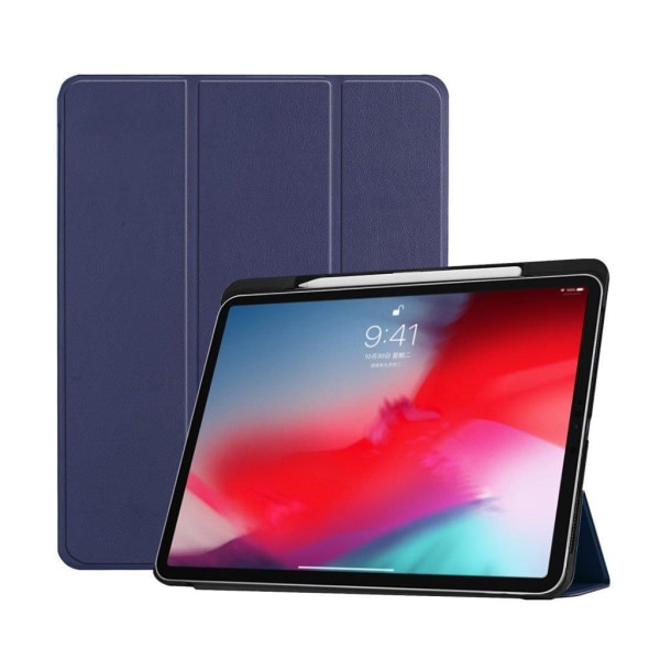 iPad Pro 11 inch (2018) triangel vikbart syntetläder skydssfodra Blå