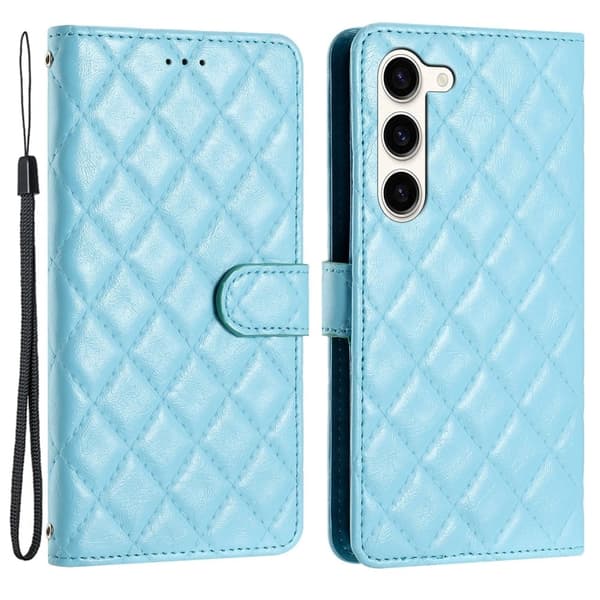 Funktionelt Samsung Galaxy S24 Plus rombe etui med pung Blue