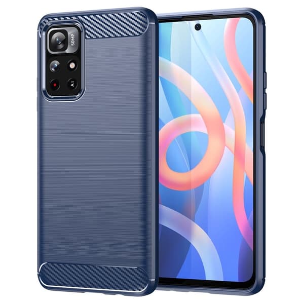 Carbon Flex Suojakotelo Xiaomi Redmi Note 11T 5G / M4 Pro 5g - Sininen Blue