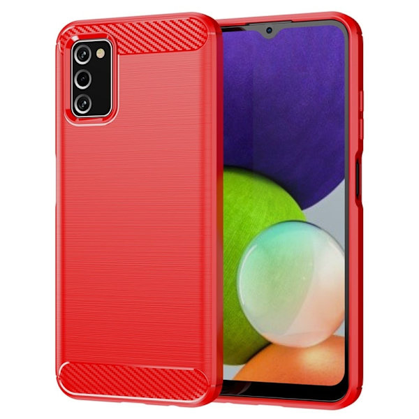 Carbon Flex Suojakotelo Samsung Galaxy A03s - Punainen Red