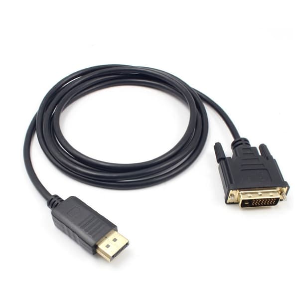 Universel skærmportsadapter DP Hanstik til DVI kabelstik - 1.8m Black