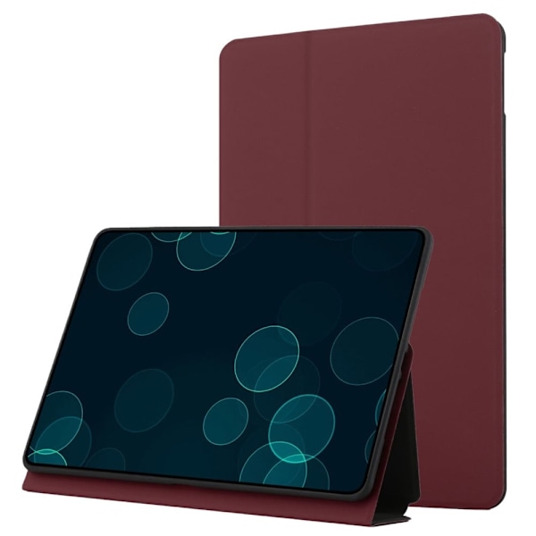 Lenovo Tab M10 FHD Plus enfärgat läderfodral - Vinröd Röd