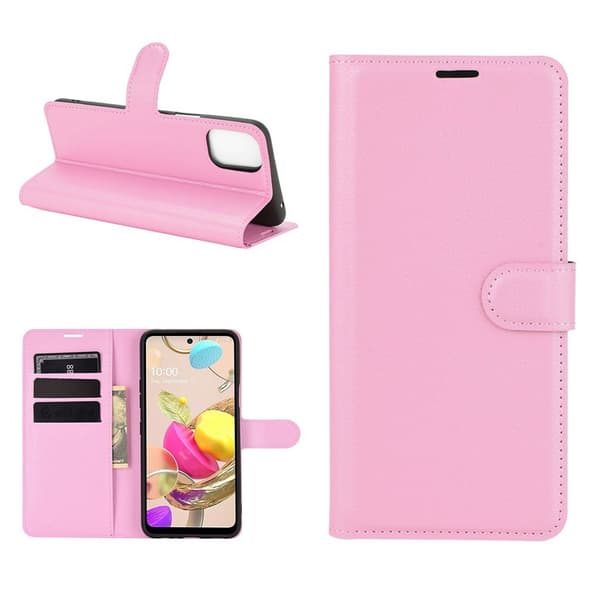 Classic LG K42 flip etui - pink Pink