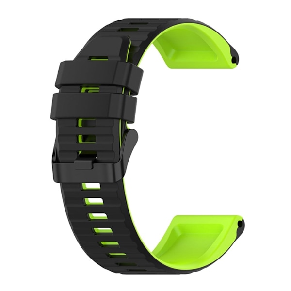 22 mm dubbelfärgat silikonarmband för Garmin-klocka - Svart / Lime Svart