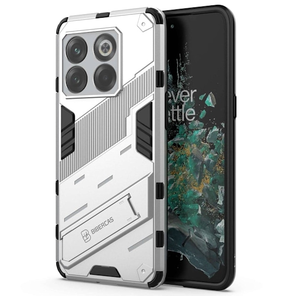Stødsikker Hybrid Cover med A Moderne Touch til OnePlus Ace Pro / 10t - Sølv Silver grey