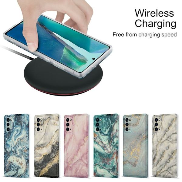 Marmormotiv Samsung Galaxy Note 20 5G / Samsung Galaxy Note 20 skal - Grå Silvergrå