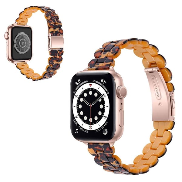 Apple Watch 40 mm unik urrem i resin - Leopard Print Brown