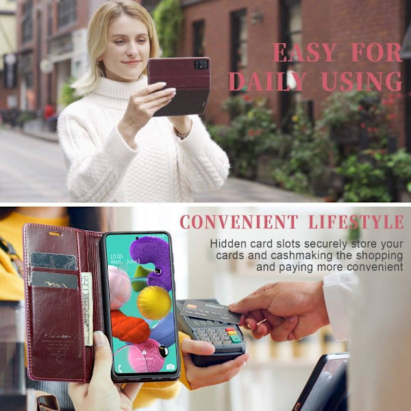 CaseMe Samsung Galaxy A51 Smooth Suojakotelo - Punainen Red