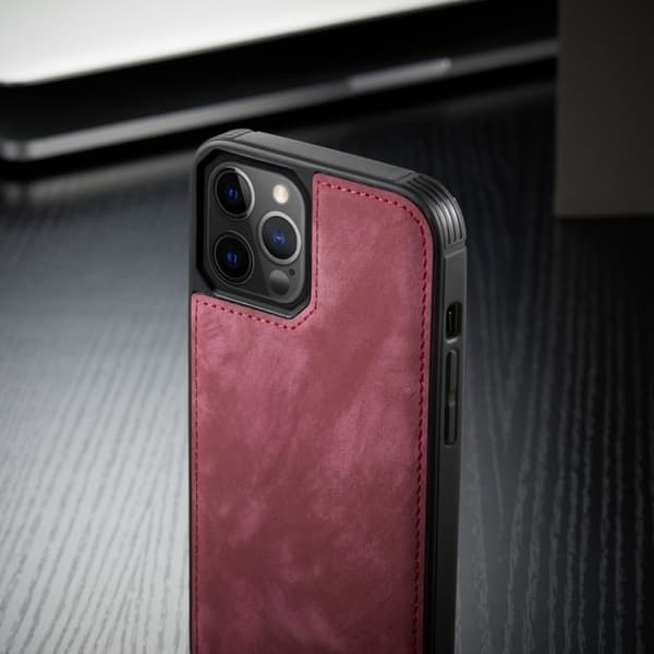 CaseMe iPhone 12 Pro Max etui med lynlås & pung - Rød Red