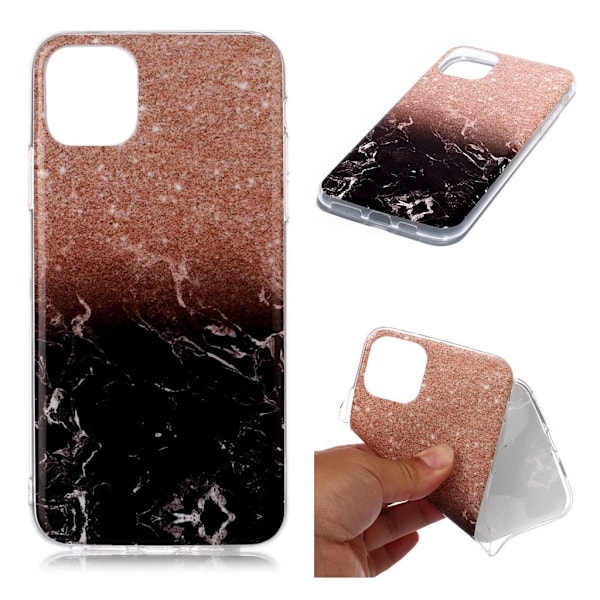 Marble design iPhone 11 Pro Max cover - Blomme / Sort Marmor Multicolor