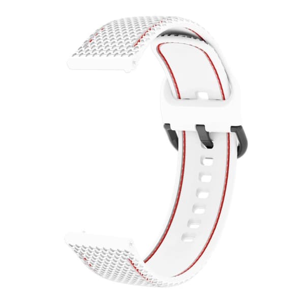20mm Universal line design silikoni ranneke - Valkoinen / Punainen White