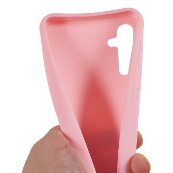 Tunt flexibelt Samsung Galaxy A05s skal med matt finish och justerbar rem - Rosa Rosa