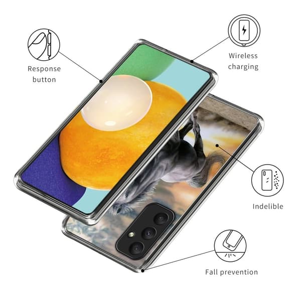 Deco Samsung Galaxy A15 kotelot - Juokseva Hevonen Silver grey