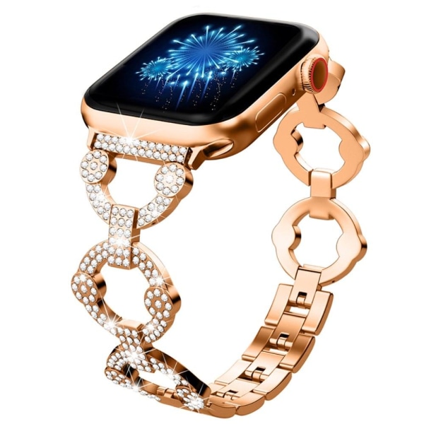 Rhinestone décor elegant watch strap for Apple Watch Series 8 (4 Pink