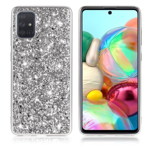 Glitter Samsung Galaxy S10 Lite skal - Silver/Grå Silvergrå