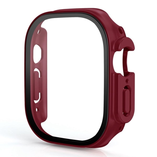 Apple Watch Ultra cover with tempered glass screen protector - W Red