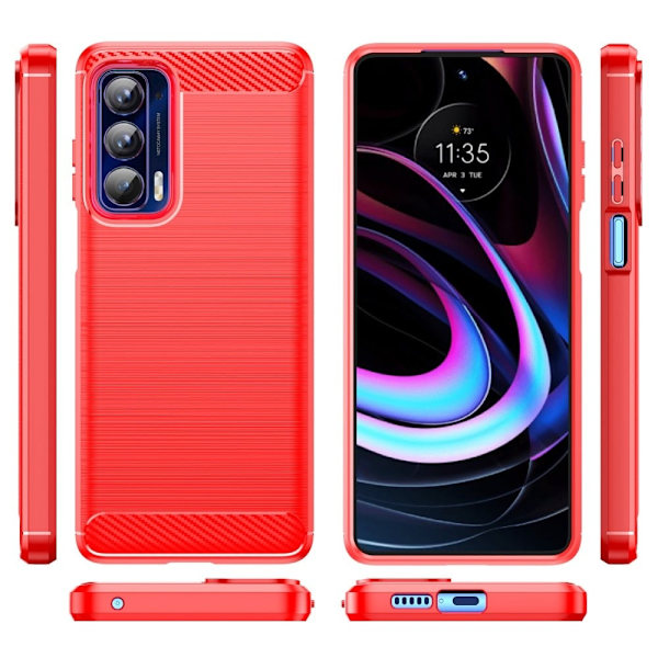 Carbon Flex Suojakotelo Motorola Edge (2021) - Punainen Red