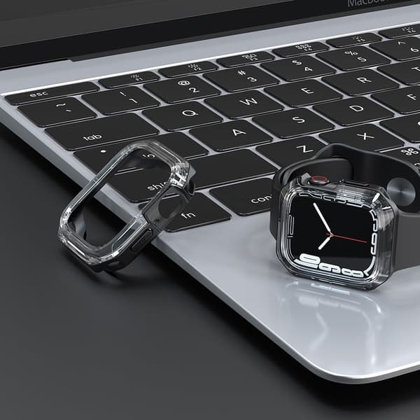 Apple Watch (45 mm) dobbeltfarvet cover - Transparent / Sort Black